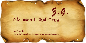 Zámbori György névjegykártya
