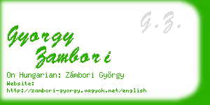 gyorgy zambori business card